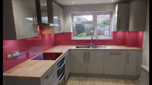 splasback pink Allder Group splashback fitting 0118 989 2613